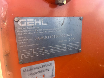 Used 2020 GEHL RT105 Skid Steer Loaders Oklahoma US | OT Truck & Tractor Sales #1383468
