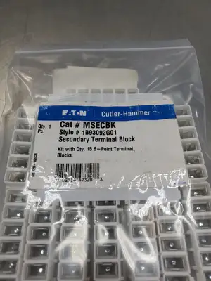 Used Eaton MSECBK Secondary Terminal 6-Point Block, Lot of 15 Terminal Blocks | Palmetto Automation #1155990