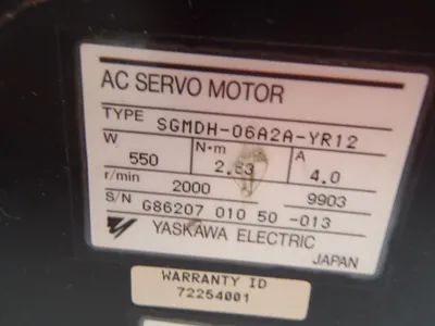 USED YASKAWA ELECTRIC AC SERVO MOTOR