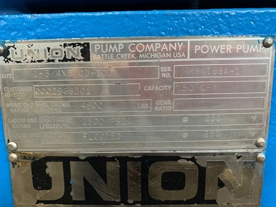 Union 1-3/4 x 3 CD100 Piston Pump
