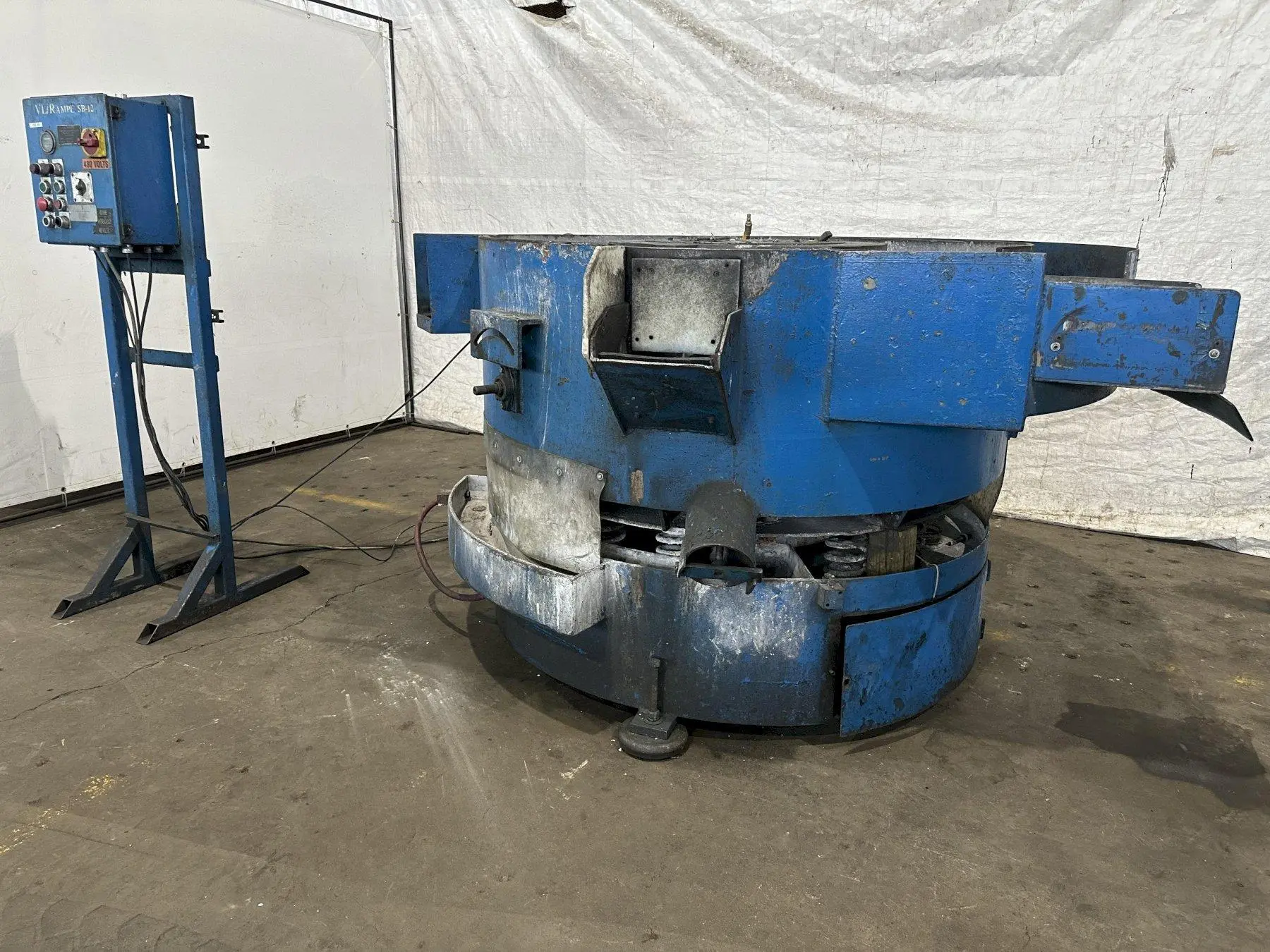 12 C.U. F.T  VL/RAMPE SB-12-CWC VIBRATORY FINISHER. STOCK # 0151824.