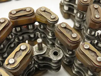 Non-Marking Rubber Top Double Strand Conveying Roller Chain 1/2" Pitch 10' 6"