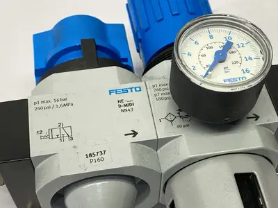 Used Festo Service Unit 185737 Air Pressure Regulators Michigan US | Maverick Industrial Sales #1392937