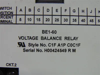 Basler Electric BE1-60 Voltage Balance Relay C1F A1P C0C1F Used