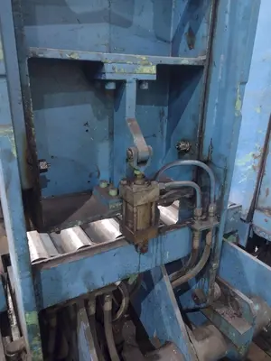 20,000 LBS X 54" X 36" BRANER HYDRAULIC COIL CAR UPENDER WITH POWER FEED CONVEYOR: YOBRO #25238
