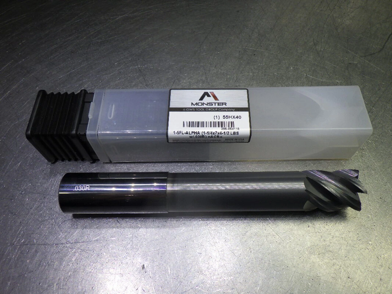 Monster 1" 5 Flute Carbide CR Endmill 1" Shank .03" R 295-054115 (LOC1846A)