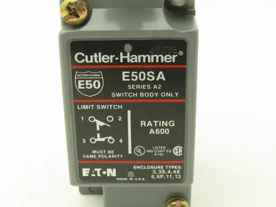 Cutler Hammer E50SA Limit Switch Interchange E50 Series A2 5° Pretravel Head