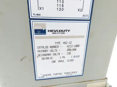 EGS Hevi-Duty HZ12-1000 Step-Down Transformer 1Kva 240/480V - 120V 1PH