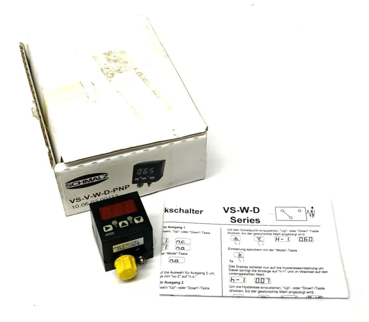 Used SCHMALZ DIGITAL VACUUM AND PRESSURE SWITCH 10.06.02.00113 Pressure Switches Michigan US | Maverick Industrial Sales #1090137