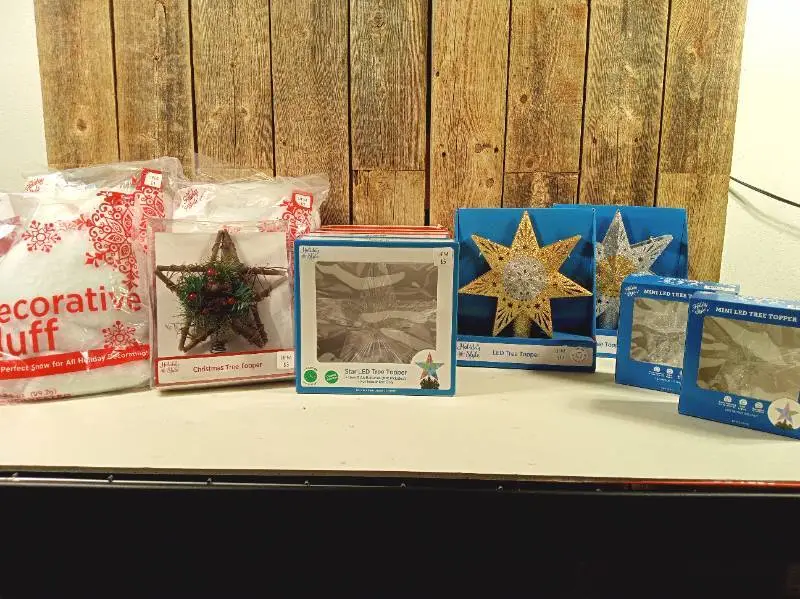 Lot of Christmas Star Tree Toppers