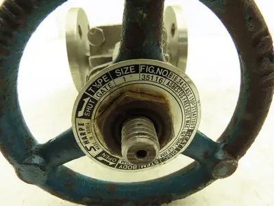 Sharpe 35116 1" Gate Valve ANSI Class 150 275psi @ 100° F CF8M SS Rising Stem
