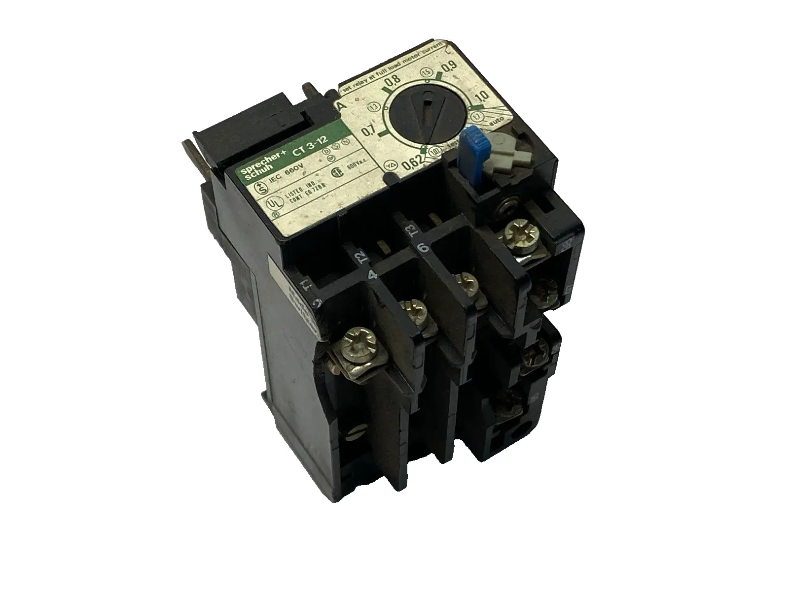 USED SPRECHER + SCHUH THERMAL OVERLOAD RELAY 0.62-1.0A DAMAGED