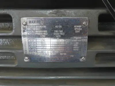 TECO Westinghouse AEHH8P NP0404 AC Motor 40Hp 1770rpm 230/460V 3PH 324TC