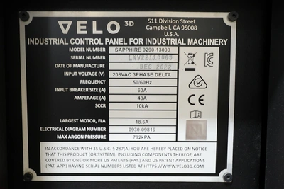 2022 Velo3D Sapphire 3D Printers | Elevation Machine (3)