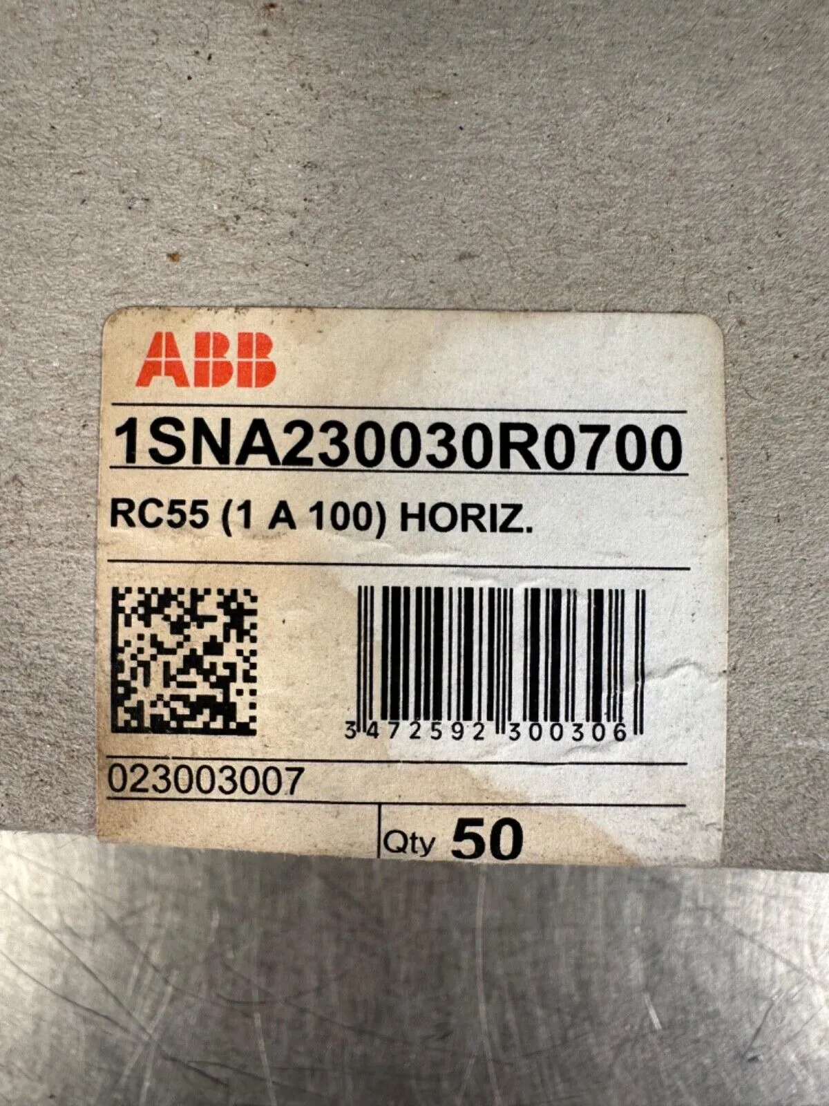 Abb Rc55 1sna230030r0700 Horizontal Mark Card 023003007 (4C-37)