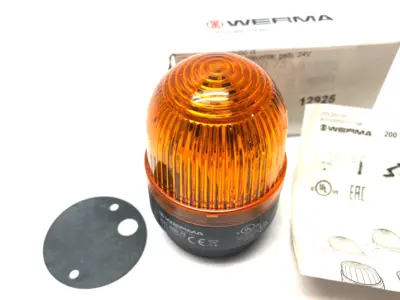 USED WERMA PERMANENT LED BEACON BM 24V AC/DC YELLOW