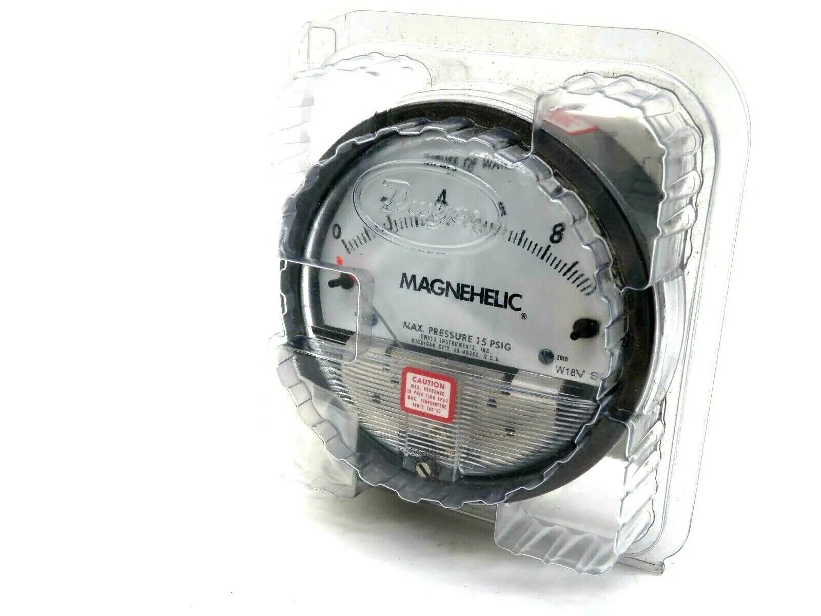NEW DWYER INSTRUMENTS W18V SE PRESSURE GAUGE 0-10