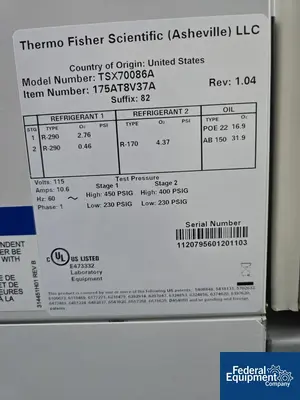 USED ThermoFisher Scientific Thermo Fisher Scientific ULT Freezer, Model TSX70086A
