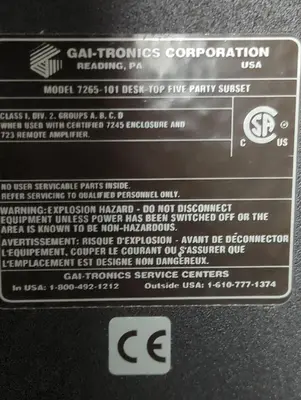 New | in-Stock GAI-TRONICS 7265-101 Office Equipment Ohio US | Surplus Asset Holdings #1487337