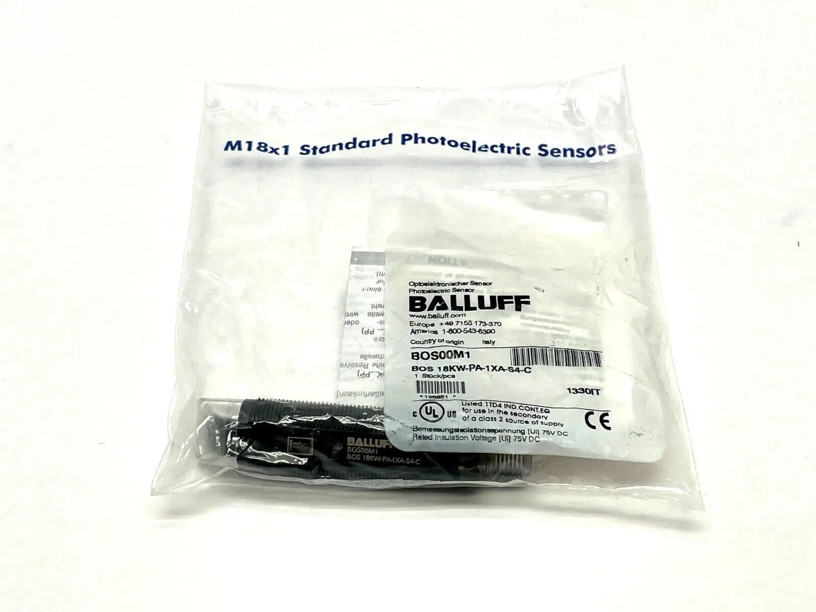 BOS00M1 | Balluff  Diffuse Sensor BOS 18KW-PA-1XA-S4-C - New