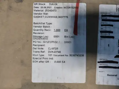 NEW CUMMINS 3637776