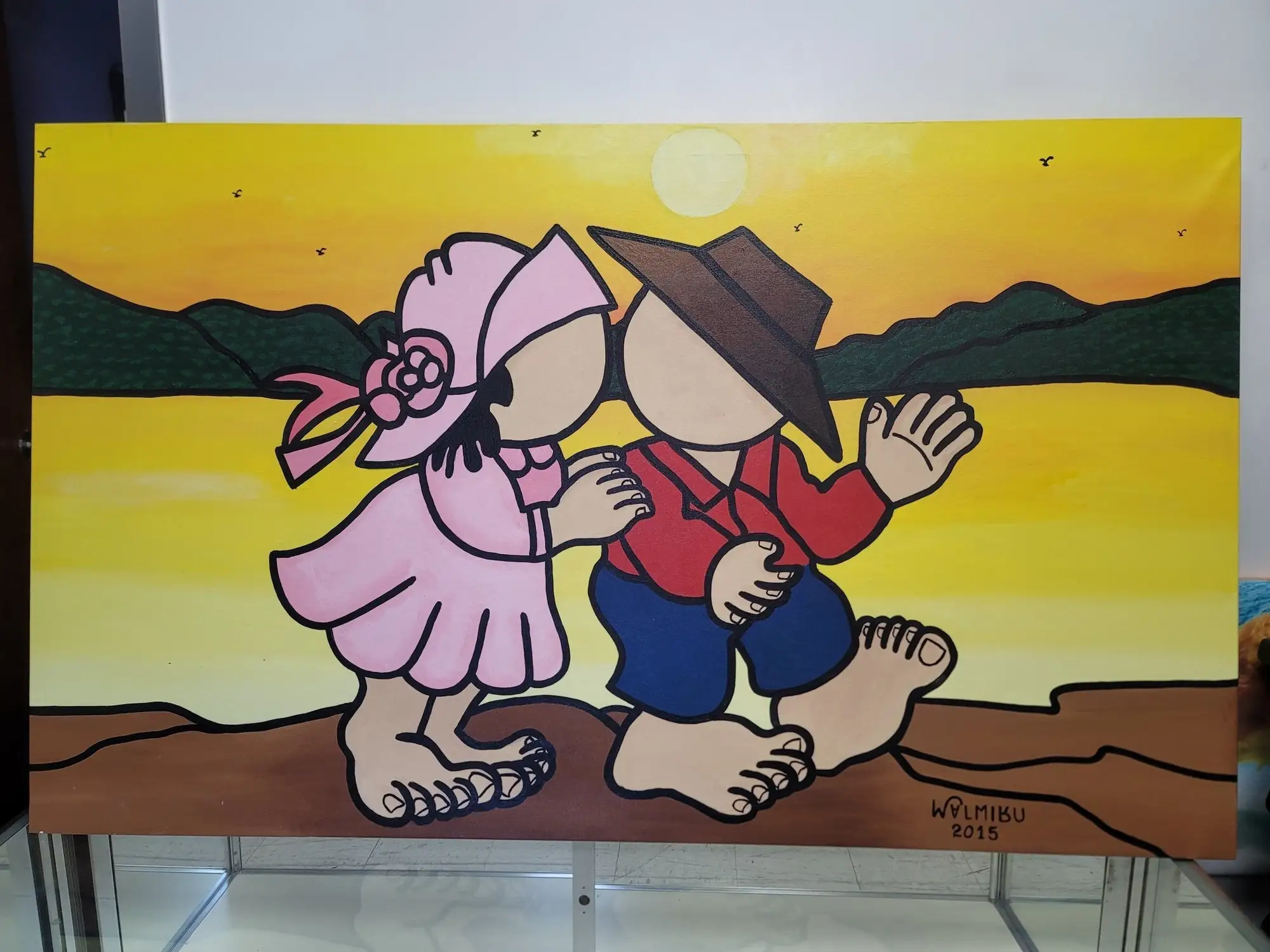 New | in-Stock FalconRestaurantSupply New Walmiru Original Faceless Painting on Canvas - Couple 36" x 60" Restaurant Front of House Furnishings Illinois US | Falcon Restaurant Supply #1376708