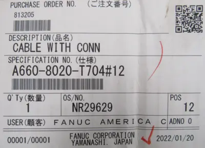NEW FANUC A660-8020-T704#12 CABLE ASSEMBLY A6608020T70412
