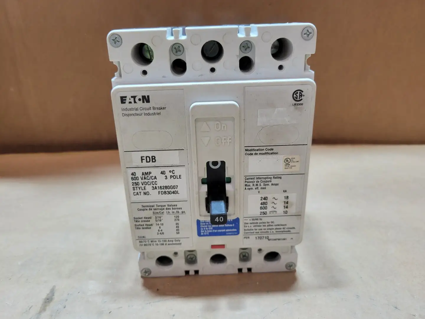 USED EATON FDB3040L