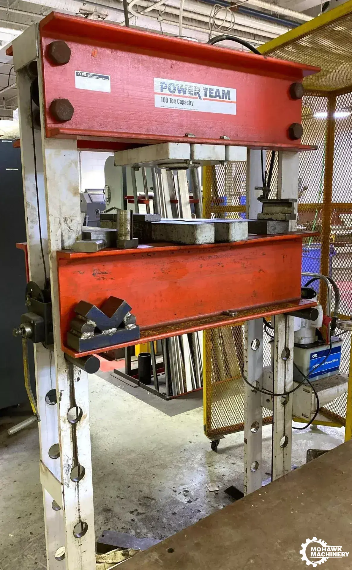 100 TON OTC TOOL “1854” HYDRAULIC H-FRAME SHOP PRESS