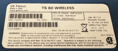 GE FANUC MDS IC231ASE901 TS 60 WIRELESS ACCESS POINT / REMOTE DUAL GATEWAY