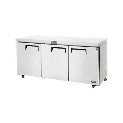 New | in-Stock Atosa New Atosa MGF8404GR 72'' (3) Door Undercounter Refrigerator Undercounter Refrigerators Illinois US | Falcon Restaurant Supply #1375425