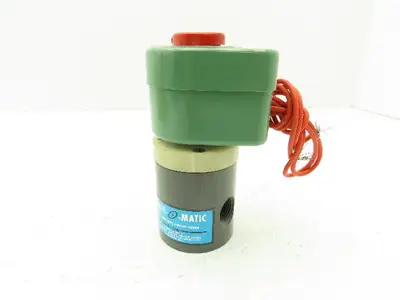 Plast-o-matic EUC3V4G20 Solenoid Valve 2-Way NC 120V 120 PSI 3/8" NPT