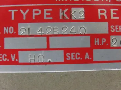 Euclid Electric 2L42B240 Type LK2 20Hp Resistor 230V