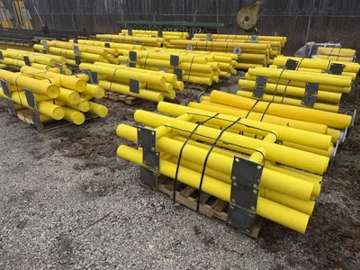 (42) 10' LONG x 26" HIGH IDEAL SHIELD TWO LINE PLASTIC COATED HEAVY DUTY GAURDRAIL BARRIER: YOBRO #24873