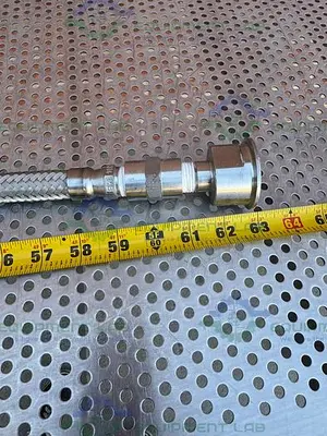 Unbranded Stainless Steel Braided Hose 63" w/ Threaded to 1" Sanitary Fitting