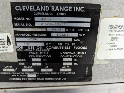 USED CLEVELAND RANGE LTD. BMR-32