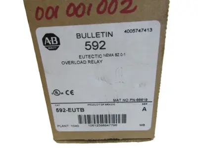 ALLEN BRADLEY 592-EUTB OVERLOAD RELAY SERIES A 592EUTB NEW, SURPLUS