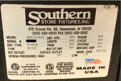 1-0450 Southern Fixtures Refrigerated Merchandiser & Soup Bar