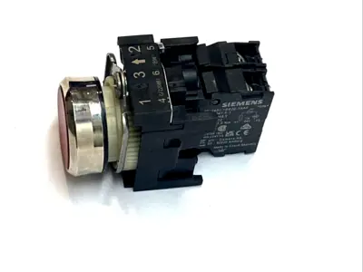 USED SIEMENS ILLUMINATED PUSHBUTTON RED 22MM LED