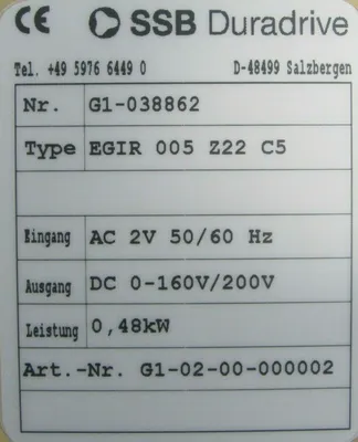NEW SSB EGIR-005-Z22-C5 DRIVE G1-02-00-000002 G1-038862 EGIR005Z22C5