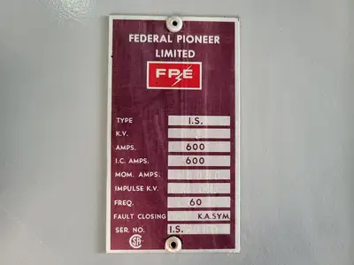 Switchgear Unit, Type I.S., 600A, 5000V, 3-Ph