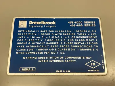 Used DREXELBROOK 408-6200 Industrial Controls Ohio US | Surplus Asset Holdings #1363856