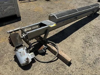 Conveyor, Screw, 6" x 10', Stainless Steel, With Drive, #5880239