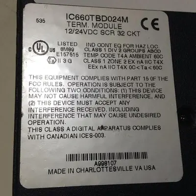 USED GE FANUC IC660TBD024M
