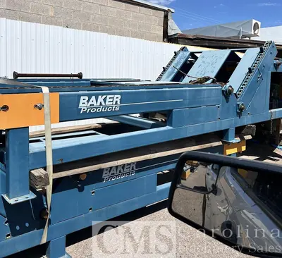 USED BAKER COMPLETE CANT CUT UP LINE WITH TRIM SAW, NOTCHER, GANG SAW