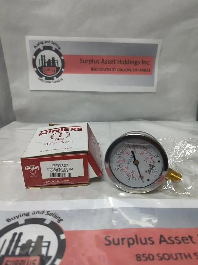 New | in-Stock WINTERS PFQ802 Universal Pressure Meters Ohio US | Surplus Asset Holdings #1246936