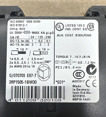 NEW Siemens 3RP1505-1BW30