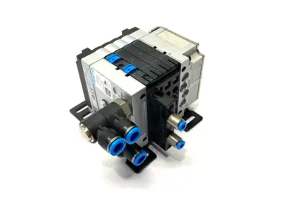 Used Festo Pneumatic Manifold Valve Terminal 4-Station 24VDC 18200 Solenoid Valves Michigan US | Maverick Industrial Sales #1419291