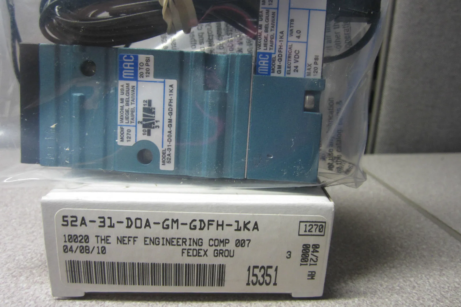 NEW MAC VALVES 52A-31-D0A-GM-GDFH-1KA VALVE 52A31D0AGMGDFH1KA