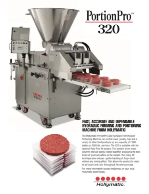 The Hollymatic PortionPro 320 Hydraulic Forming and Portioning Machine